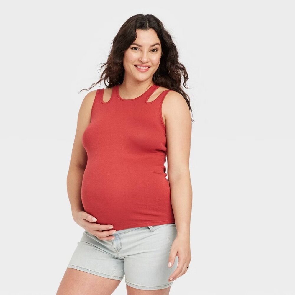 S Cut Out Maternity Tank Top